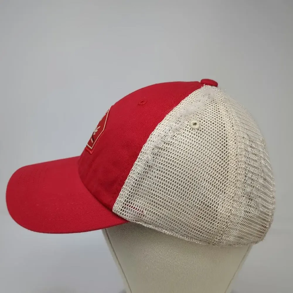 Captivating Utah Utes NCAA Red Beige One Size Snapback Patch Logo Trucker Hat